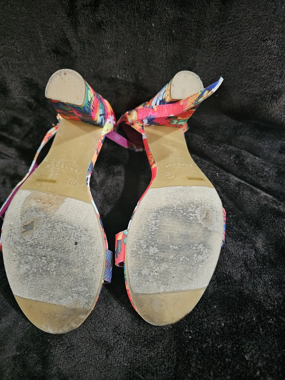 Bamboo Floral Ankle-Strap Sandals - Pink Multicolor